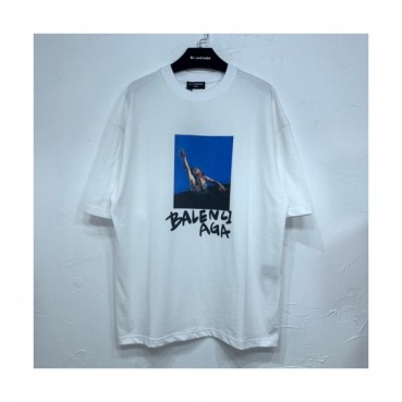 Balenciaga  Mm/Wm Logo Cotton Short Sleeved Tshirts White - 발렌시아가 2021 남/녀 로고 코튼 반팔티 Bal01007x Size(xs 