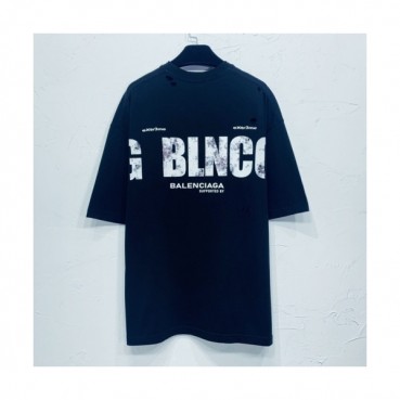 Balenciaga  Mm/Wm Logo Cotton Short Sleeved Tshirts Black - 발렌시아가 2021 남/녀 로고 코튼 반팔티 Bal01006x Size(xs 