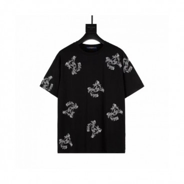 Louis vuitton  Mm/Wm Logo Short Sleeved Tshirts black - 루이비통 2021 남/녀 로고 반팔티 Lou02790x Size(xs 