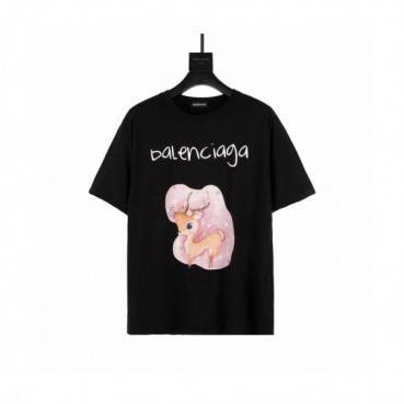 Balenciaga 2021 Mm/Wm Logo Cotton Short Sleeved Tshirts Black - 발렌시아가 2021 남/녀 로고 코튼 반팔티 Bal01004x Size(xs 