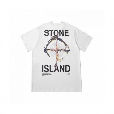 Stone Island 2021 Mens Crew-neck Cotton Short Sleeved Tshirts White 