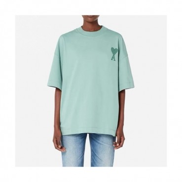 Ami 2021 Mm/Wm Casual Cotton Short Sleeved Tshirt Mint - 아미 2021 남/녀 로고 코튼 캐쥬얼 반팔티 Ami0105x Size(s 