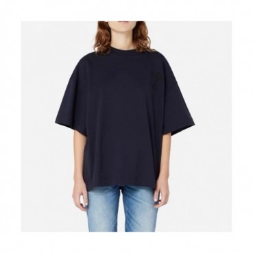 Ami 2021 Mm/Wm 'Ami de Coeur' Casual Cotton Short Sleeved Tshirt Navy - 아미 2021 남/녀 로고 코튼 캐쥬얼 반팔티 Ami0104x Size(s 