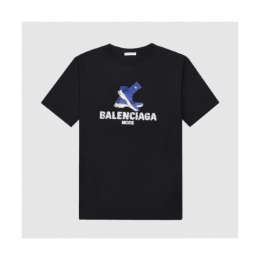 Balenciaga 2021 Mm/Wm Logo Cotton Short Sleeved Tshirts Black - 발렌시아가 2021 남/녀 로고 코튼 반팔티 Bal01003x Size(xs 