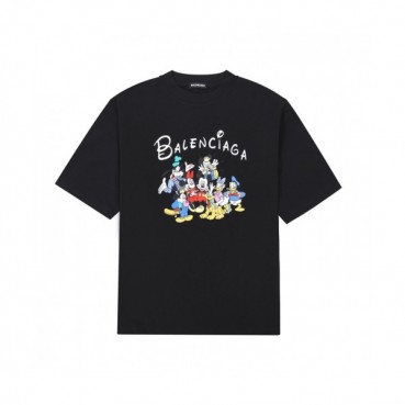 Balenciaga 2021 Mm/Wm Logo Cotton Short Sleeved Tshirts Black - 발렌시아가 2021 남/녀 로고 코튼 반팔티 Bal01000x Size(xs 