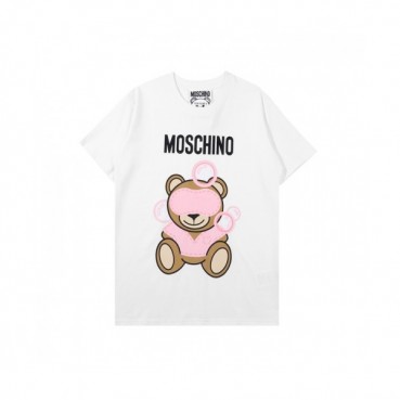 [모스키노]Moschino 2021 Mm/Wm Logo Cotton Short Sleeved Tshirts White - 모스키노 2021 남/녀 로고 코튼 반팔티 Mos01158x Size(xs 