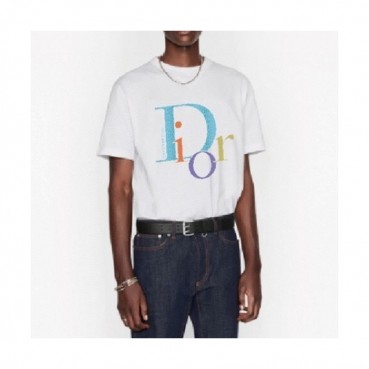 [매장판]Dior 2021 Mm/Wm Casual Crew-neck Short Sleeved Tshirts White 
