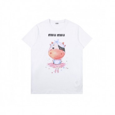 Miumiu 2020 Ladies Cotton Short Sleeved Tshirts - 미우미우 2020 여성 코튼 반팔티 Miu0213x.Size(s 