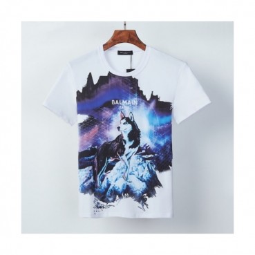 [발망]Balmain 2021 Mens Logo Cotton Short Sleeved Tshirs - 발망 2021 남성 로고 코튼 반팔티 Bam0122x.Size(m 