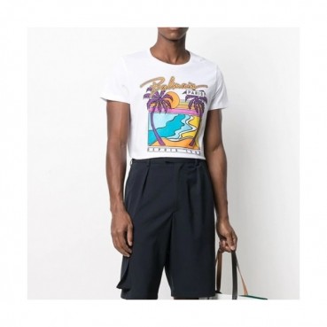[발망]Balmain 2021 Mens Logo Cotton Short Sleeved Tshirs - 발망 2021 남성 로고 코튼 반팔티 Bam0115x.Size(m 