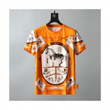 [에르메스]Hermes 2021 Mens Crew-neck Short Sleeved Tshirts 
