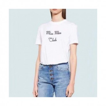 Miumiu 2021 Mm/Wm Cotton Short Sleeved Tshirt - 미우미우 2021 남/녀 코튼 반팔티 Miu0212x.Size(s 