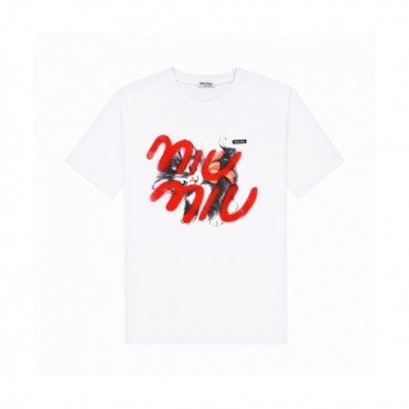 Miumiu Mens Cotton Tshirt - 미우미우 남성 코튼 반팔티 