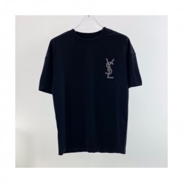 Saint Laurent 2021 Mens Logo Cotton Short Sleeved Tshirs - 입생로랑 2021 남성 로고 코튼 반팔티 Ysl0113x.Size(s 