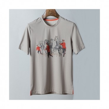 [에르메스]Hermes 2021 Mens Crew-neck Short Sleeved Tshirts 
