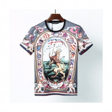 [돌체앤가바나]Dolce&Gabbana 2021 Mens Logo Silket Short Sleeved Tshirts - 돌체앤가바나 2021 남성 로고 실켓 반팔티 Dol0303x.Size(m 
