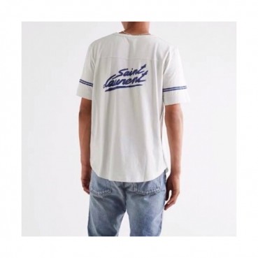 Saint Laurent 2021 Mens Logo Cotton Short Sleeved Tshirs - 입생로랑 2021 남성 로고 코튼 반팔티 Ysl0111x.Size(s 