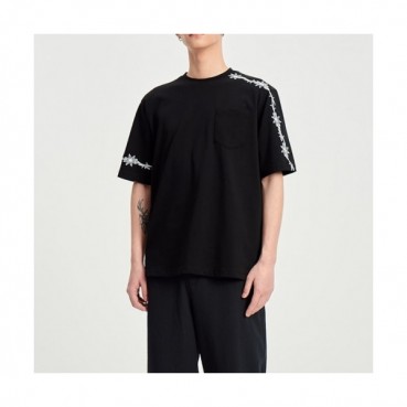 Shellac Mens Black Tshirts - 셸락 2021 남성 로고 캐쥬얼 반팔티 She17x