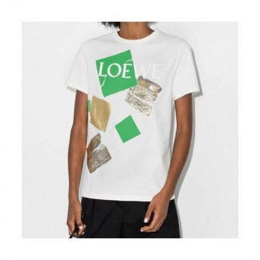 [로에베]Loewe 2021 Womens Smile Short Sleeved Tshirts - 로에베 2021 여성 스마일 실켓 반팔티 Loe0375x.Size(s 