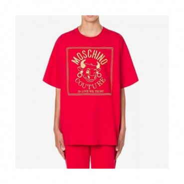 [모스키노]Moschino 2021 Mm/Wm Logo Cotton Short Sleeved Tshirts - 모스키노 2021 남/녀 로고 코튼 반팔티 Mos0131x.Size(s 