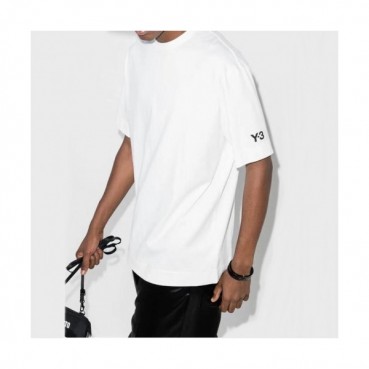 [요지야마모토]Y-3 2021 2021 Mens Logo Basic Cotton Short Sleeved Tshirts 