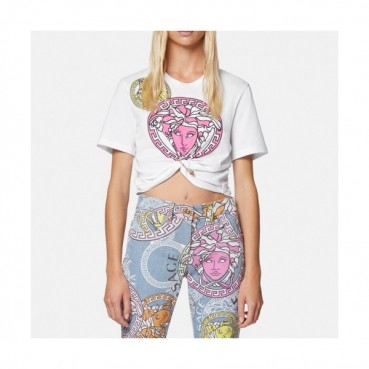 [베르사체]Versace 2020 Womens Logo Short Sleeved Tshirts - 베르사체 2020 여성 메두사 반팔티 Ver0771x.Size(s 