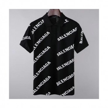 [발렌시아가]Balenciaga 2020 Mens Logo Cotton Short Sleeved Polo Tshirts - 발렌시아가 2020 남성 로고 코튼 폴로 반팔티 Bal0666x.Size(m 