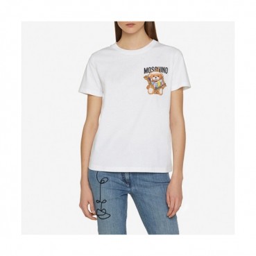 [모스키노]Moschino 2020 Womens Logo Cotton Short Sleeved Tshirts - 모스키노 2020 여성 로고 코튼 반팔티 Mos0094x.Size(s 
