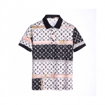 [루이비통]Louis vuitton 2020 Mens Logo Cotton Short Sleeved Polo Tshirts - 루이비통 2020 남성 로고 코튼 폴로 반팔티 Lou02021x.Size(m 