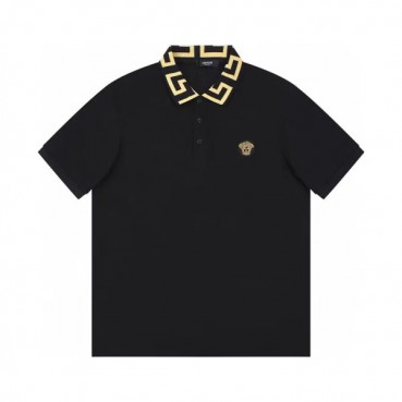 [베르사체]Versace 2023 Mens Logo Silket Short Sleeved Polo Tshirts - 베르사체 2023 남성 메두사 실켓 폴로 반팔티 Ver0660x.Size(m 