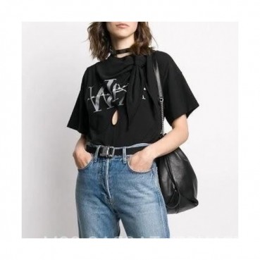 Alexsander Wang Womens Short Sleeved Tshirts - 알렉산더왕 2020 여성 로고 코튼 반팔티 Alw0118x.Size(s 