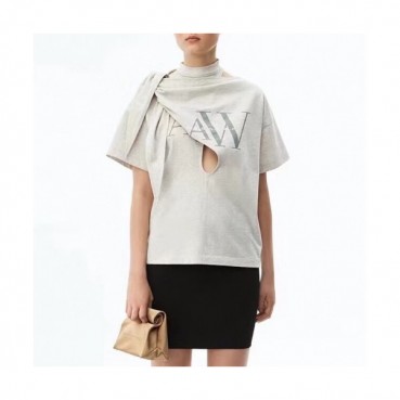 Alexsander Wang Womens Short Sleeved Tshirts - 알렉산더왕 2020 여성 로고 코튼 반팔티 Alw0117x.Size(s 