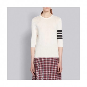 Thom Browne Womens Tshirts - 톰브라운 여성 화이트 반팔티 