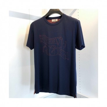 [에르메스]Hermes 2020 Mens Crew-neck Silket Short Sleeved Tshirts 