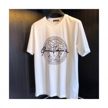 [베르사체]Versace 2020 Mens Logo Silket Short Sleeved Tshirts - 베르사체 2020 남성 메두사 실켓 반팔티 Ver0652x.Size(m 