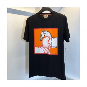 [에르메스]Hermes 2020 Mens Crew-neck Silket Short Sleeved Tshirts 