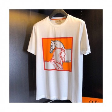 [에르메스]Hermes 2020 Mens Crew-neck Silket Short Sleeved Tshirts 