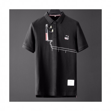 [톰브라운]Thom Browne 2020 Mens Casual Cotton Short Sleeved Polo Tshirts - 톰브라운 2020 남성 로고 코튼 폴로 반팔티 Tho0786x.Size(m 