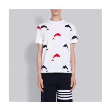 [톰브라운]Thom Browne 2020 Mens Casual Cotton Short Sleeved Tshirts - 톰브라운 2020 남성 로고 코튼 반팔티 Tho0777x.Size(m 