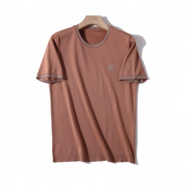 Hermes 2020 Mens Crew-neck Silket Short Sleeved Tshirts 