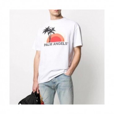 [팜 엔젤스]Palm Angels 2020 Mm/Wm Logo Cotton Short Sleeved Tshirts - 팜 엔젤스 2020 남자 로고 코튼 반팔티셔츠 Pam0149x.Size(s 