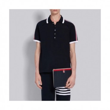 [톰브라운]Thom Browne 2020 Mens Casual Cotton Short Sleeved Polo Tshirts - 톰브라운 2020 남성 로고 코튼 폴로 반팔티 Tho0768x.Size(s 