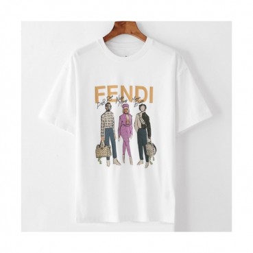 [펜디]Fendi 2020 Mm/Wm Logo Casual Cotton Short Sleeved Tshirts - 펜디 2020 남/녀 로고 캐쥬얼 코튼 반팔티 Fen0707x.Size(s 