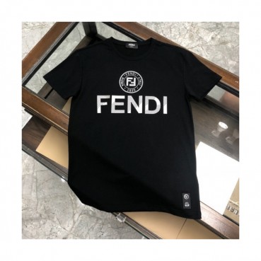 [펜디]Fendi 2020 Mens Logo Casual Silket Short Sleeved Tshirts - 펜디 2020 남성 로고 캐쥬얼 실켓 반팔티 Fen0704x.Size(m 