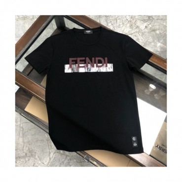 [펜디]Fendi 2020 Mens Logo Casual Silket Short Sleeved Tshirts - 펜디 2020 남성 로고 캐쥬얼 실켓 반팔티 Fen0701x.Size(m 