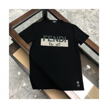[펜디]Fendi 2020 Mens Logo Casual Silket Short Sleeved Tshirts - 펜디 2020 남성 로고 캐쥬얼 실켓 반팔티 Fen0697x.Size(m 
