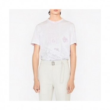 [디올]Dior 2020 Mm/Wm Logo Silket Short Sleeved Tshirts - 디올 2020 남/녀 로고 실켓 반팔티 Dio0615x.Size(xs 
