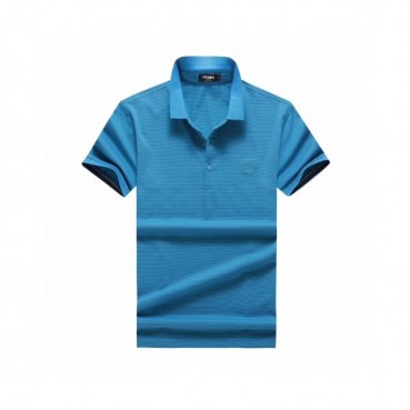 [펜디]Fendi 2020 Mens Logo Casual Silket Polo Short Sleeved Tshirts - 펜디 2020 남성 로고 캐쥬얼 실켓 폴로 반팔티 Fen0677x.Size(m 