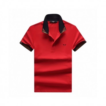 [펜디]Fendi 2020 Mens Logo Casual Silket Polo Short Sleeved Tshirts - 펜디 2020 남성 로고 캐쥬얼 실켓 폴로 반팔티 Fen0674x.Size(m 