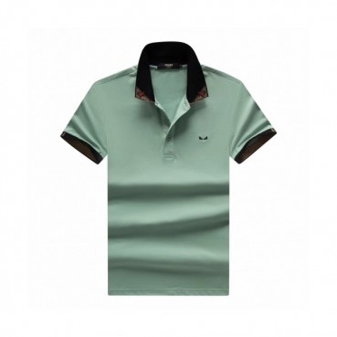 [펜디]Fendi 2020 Mens Logo Casual Silket Polo Short Sleeved Tshirts - 펜디 2020 남성 로고 캐쥬얼 실켓 폴로 반팔티 Fen0673x.Size(m 